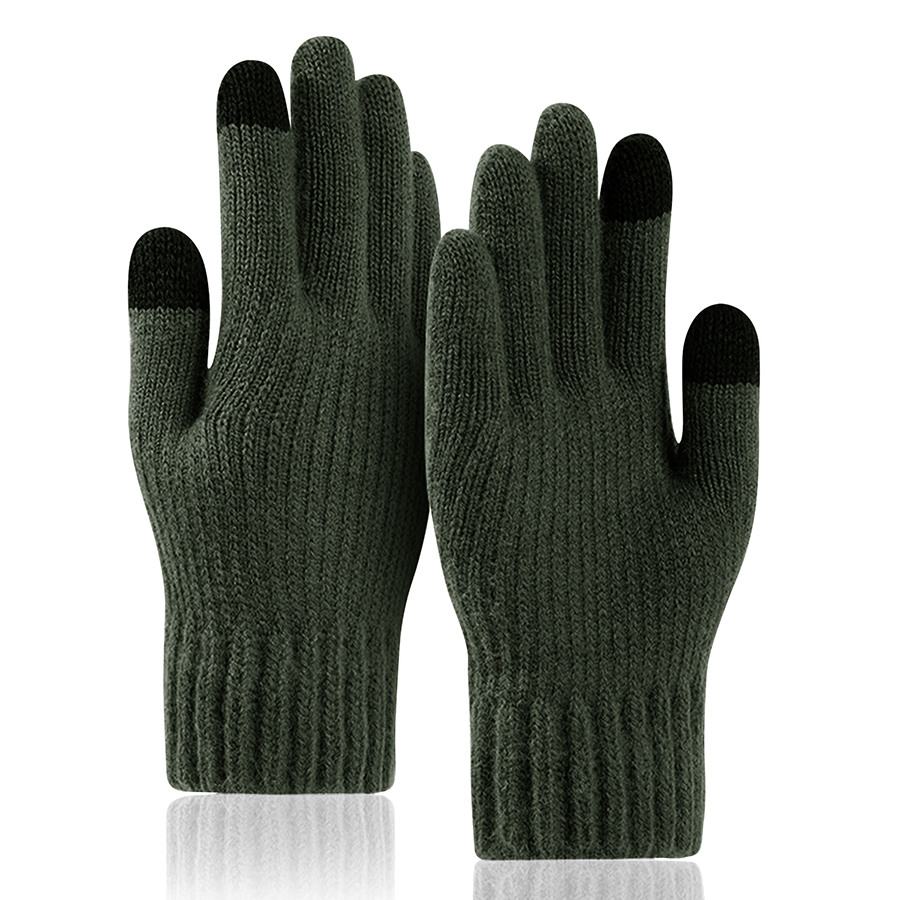 Adult Stretch Ribbed Gloves with Sensitive Touch and Custom 6