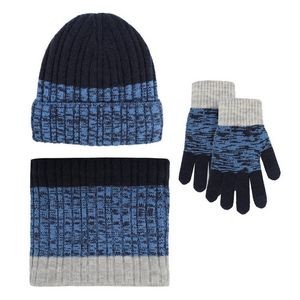 Winter Knit Hat Warmer Scarf Touchscreen Gloves Set 5