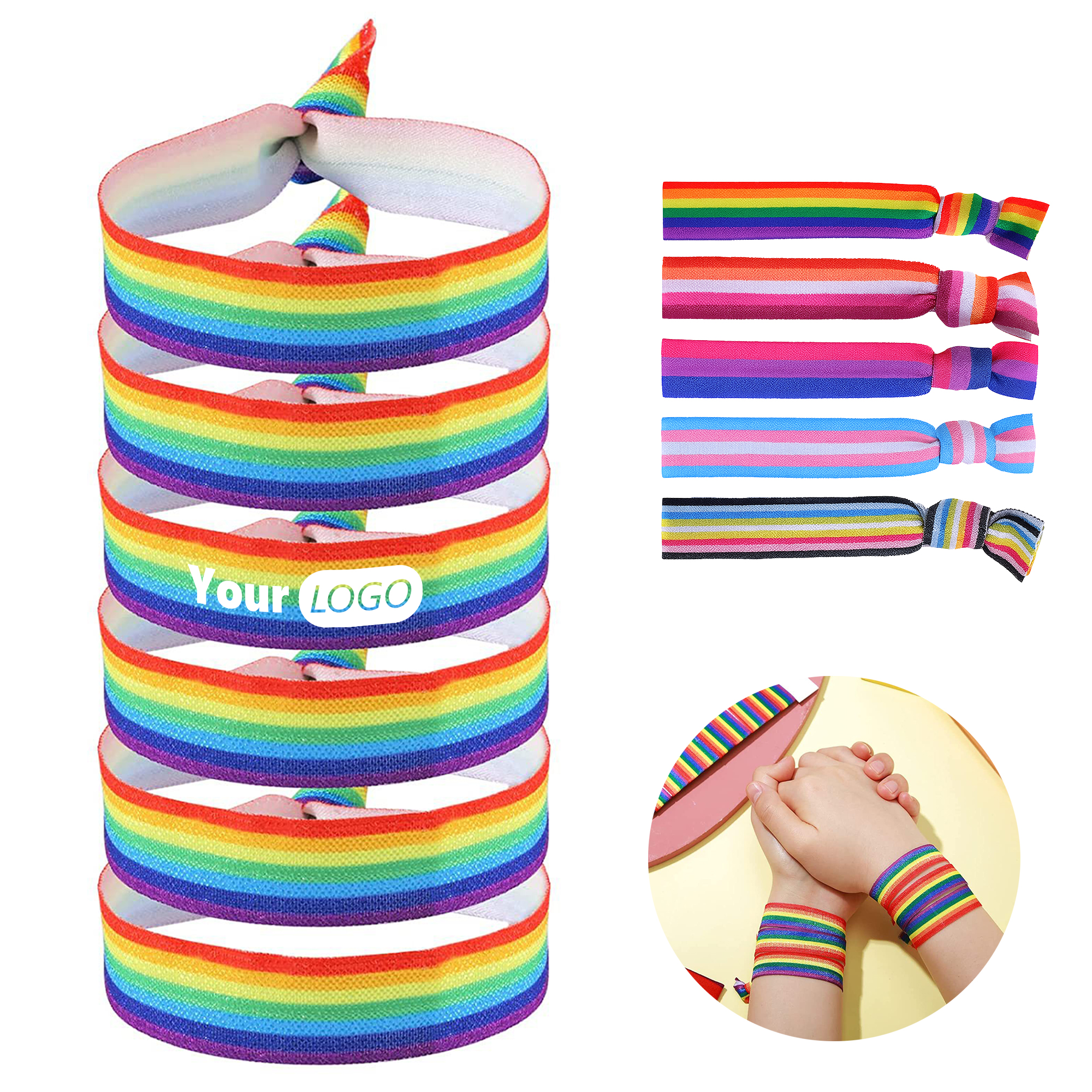 Elastic Rainbow Stretch Wristband 3