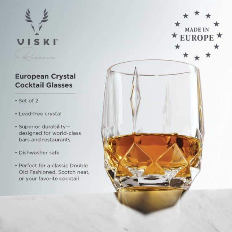 Viski® Reserve Bruno Crystal Cocktail Glass, set of 2 6
