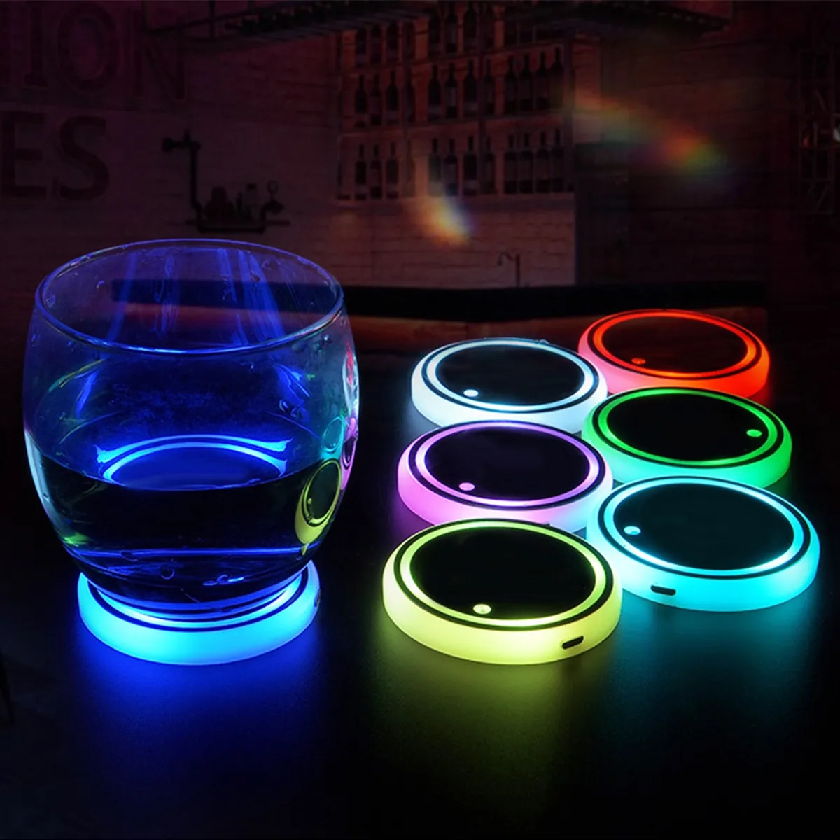 2-Pack LED Car Non-Slip Cup Holder Light with Smart Sensor 4