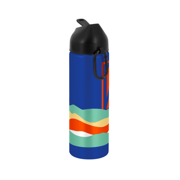 EasyFlow Recycled Aluminum Bottle w Straw Lid, custom water bottle with logo imprint 70