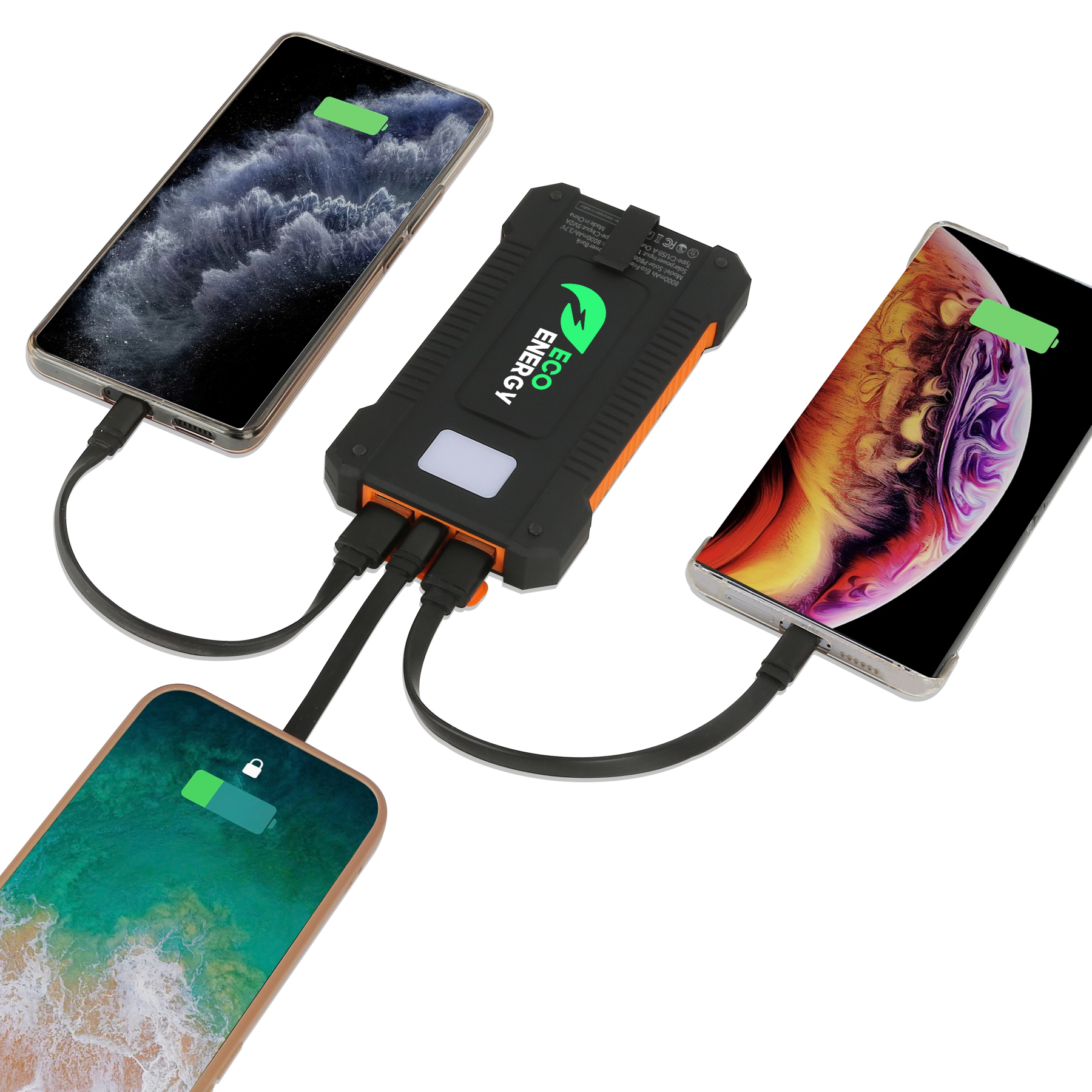8000mAh Eco Friendly Solar Power Bank With LED Light 4