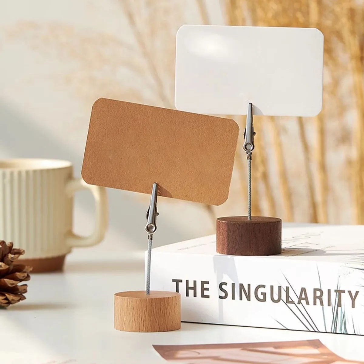 Wood Cube Memo & Photo Clip Holder 6