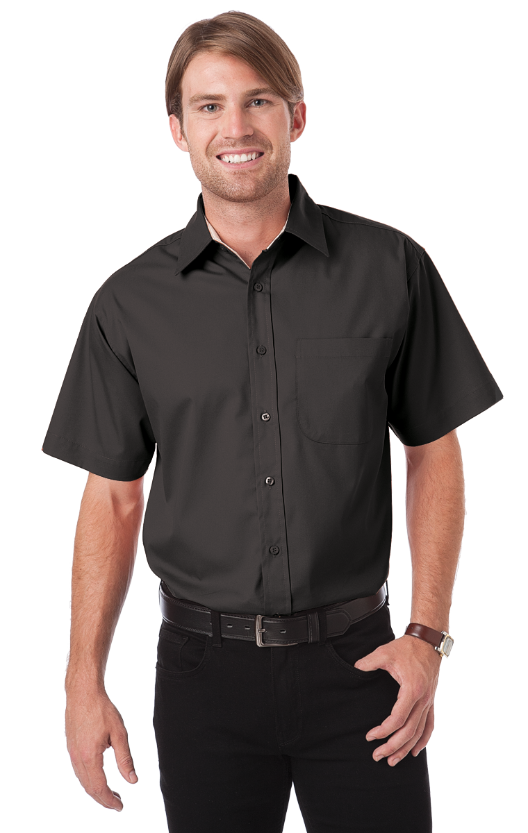 Men's Short-Sleeve Fine Line Twill Shirt 56