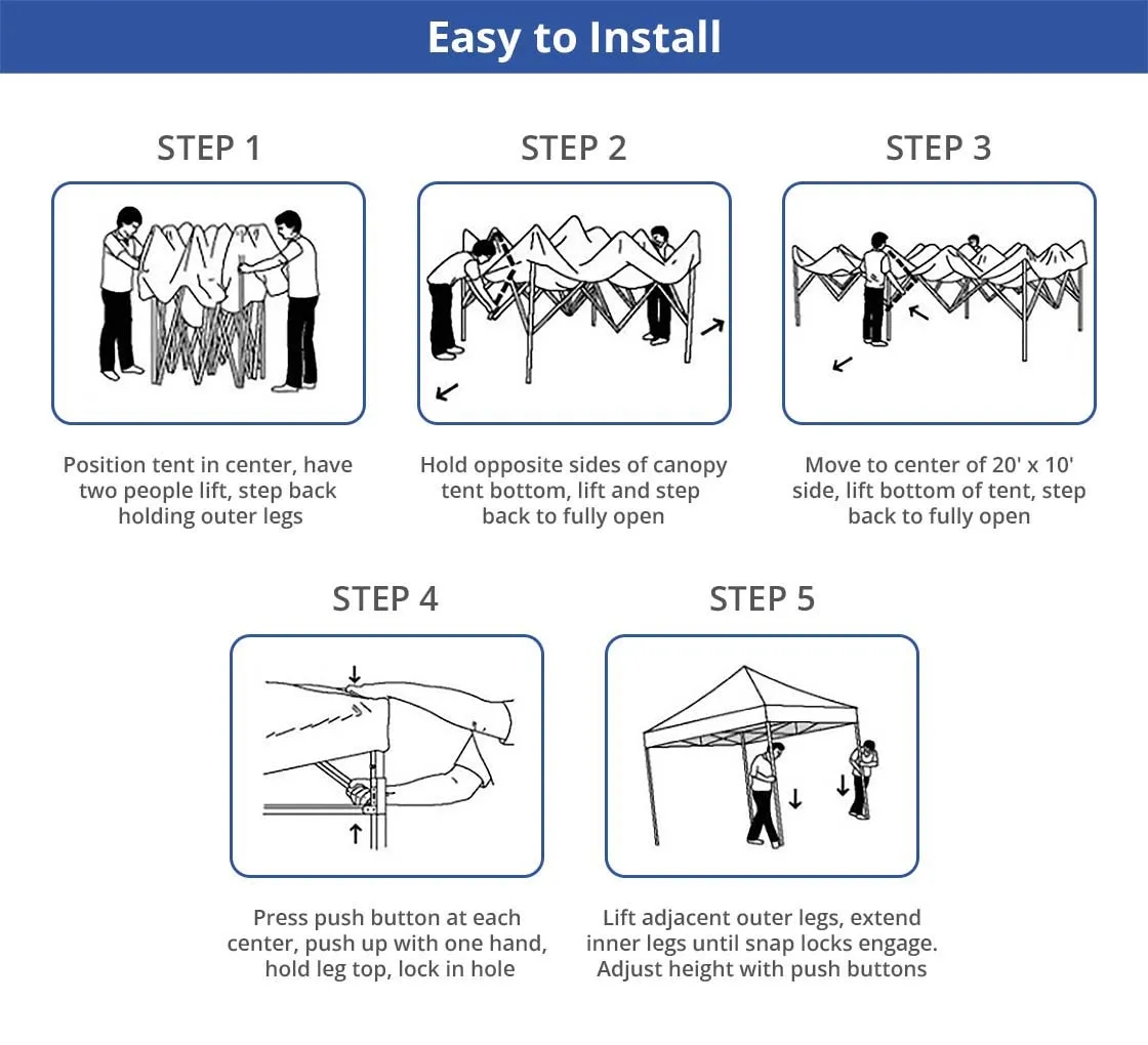 15 Ft Aluminum Canopy Tent with Full Back Wall, Single-Sided 4