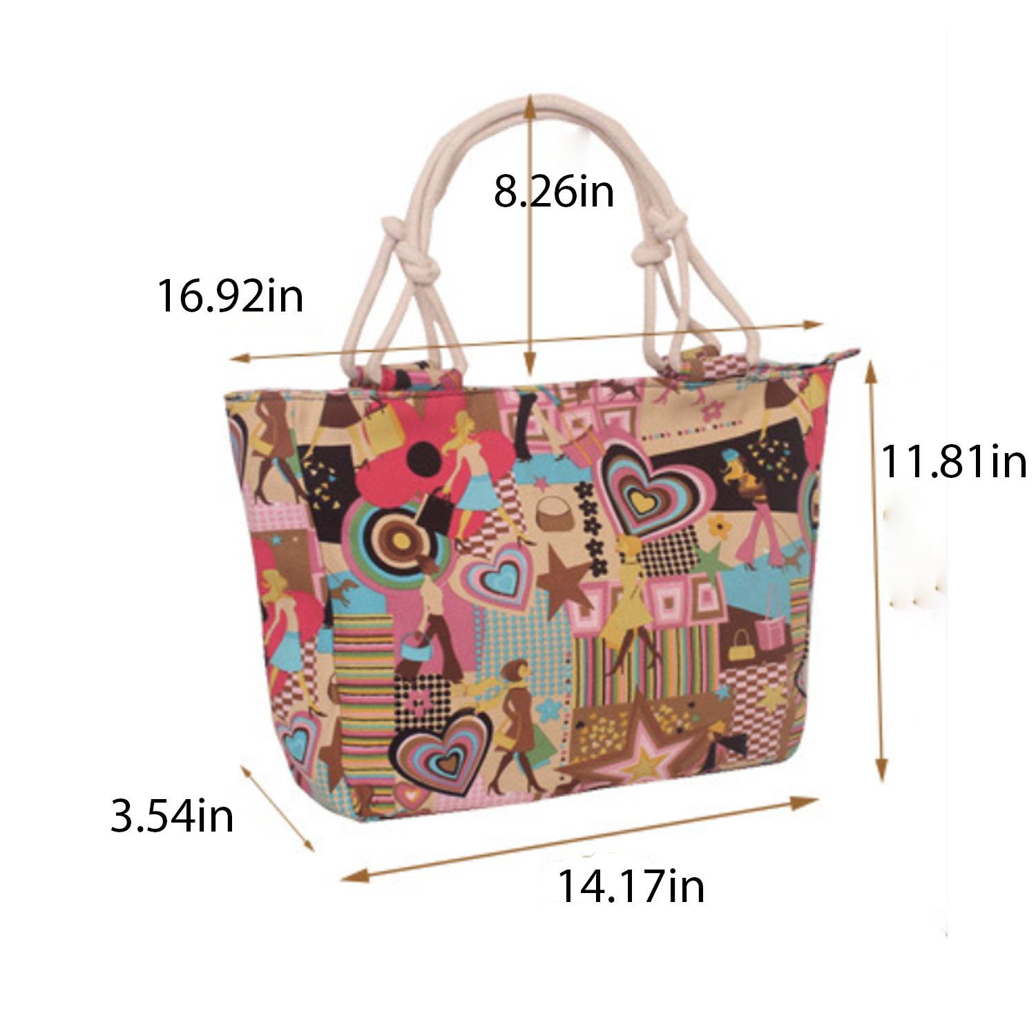 Printing Casual Canvas Tote Bag, custom tote bag with logo imprint 2