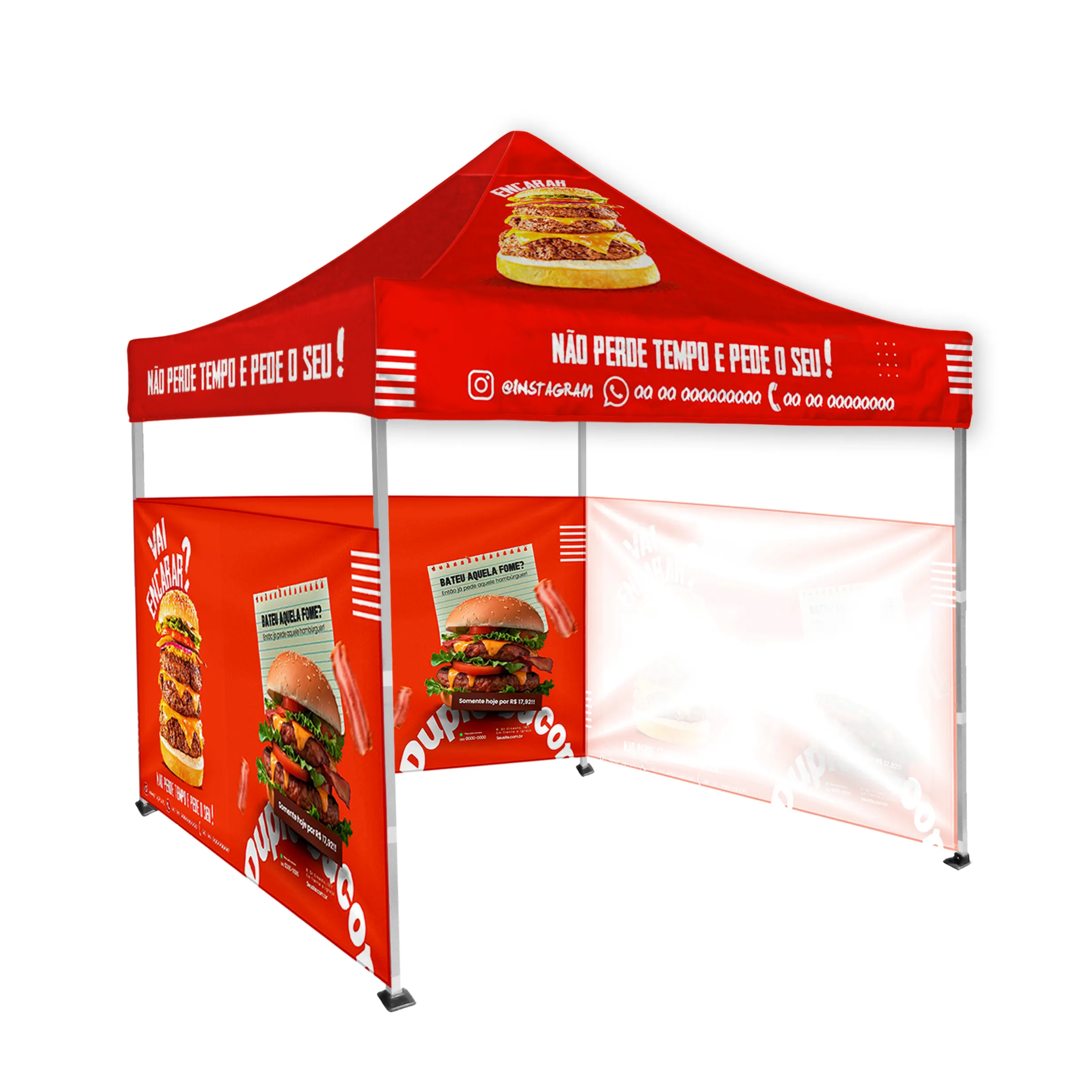 10'x10' Tent Canopy with frame and three half wall 1