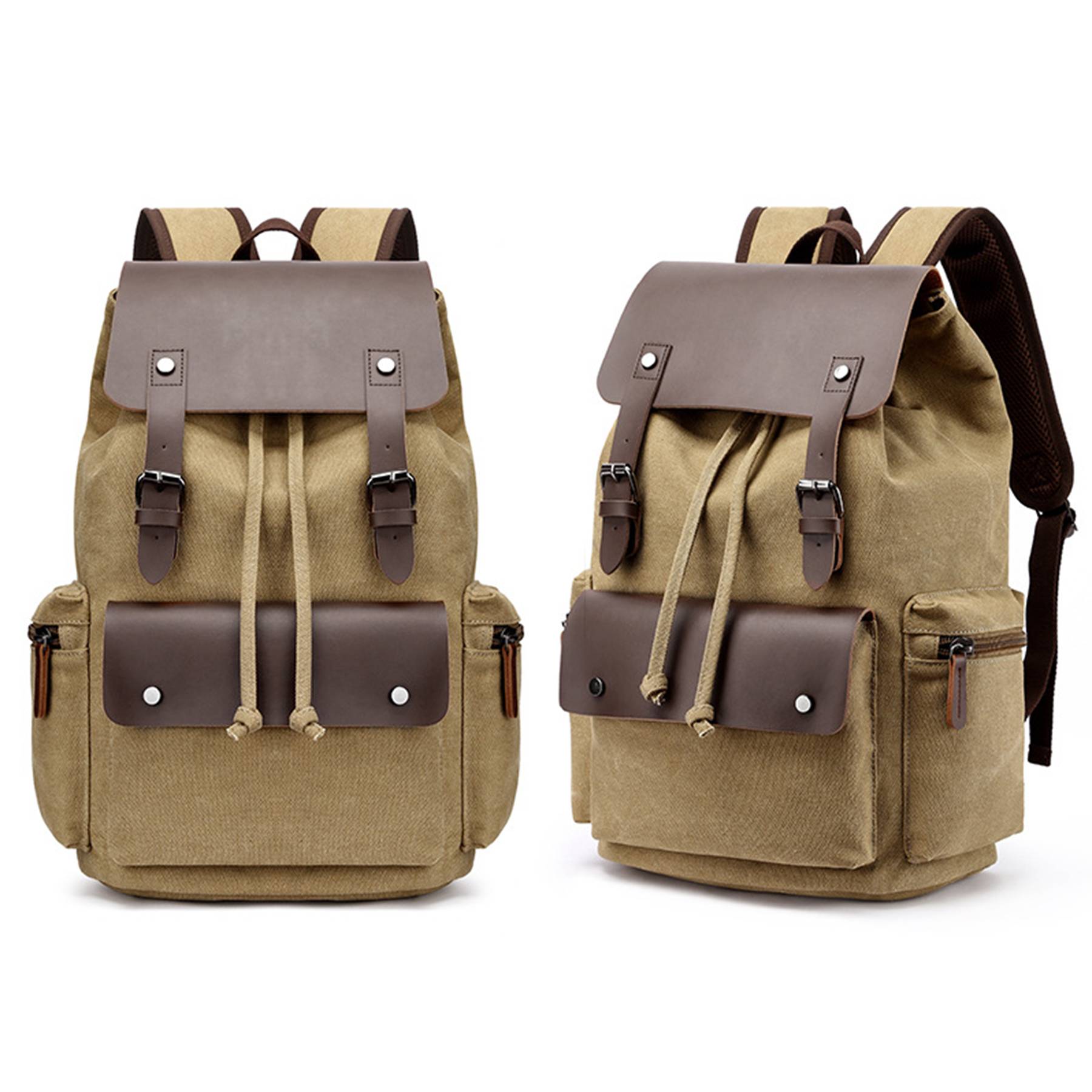 Men's Canvas Vintage travel Laptop Backpack 4
