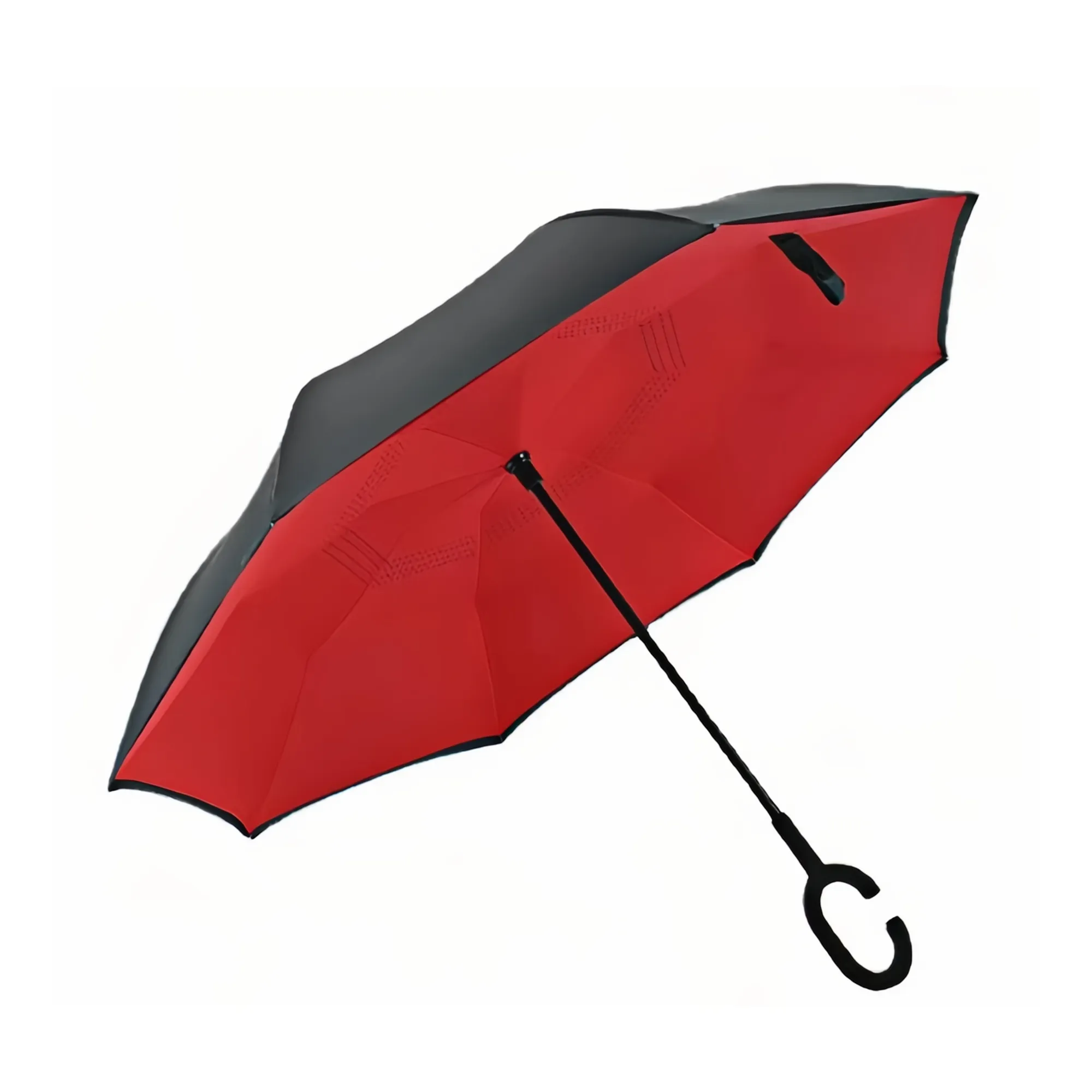 Solid Color Inverted Umbrella with C-Shaped Handle 6