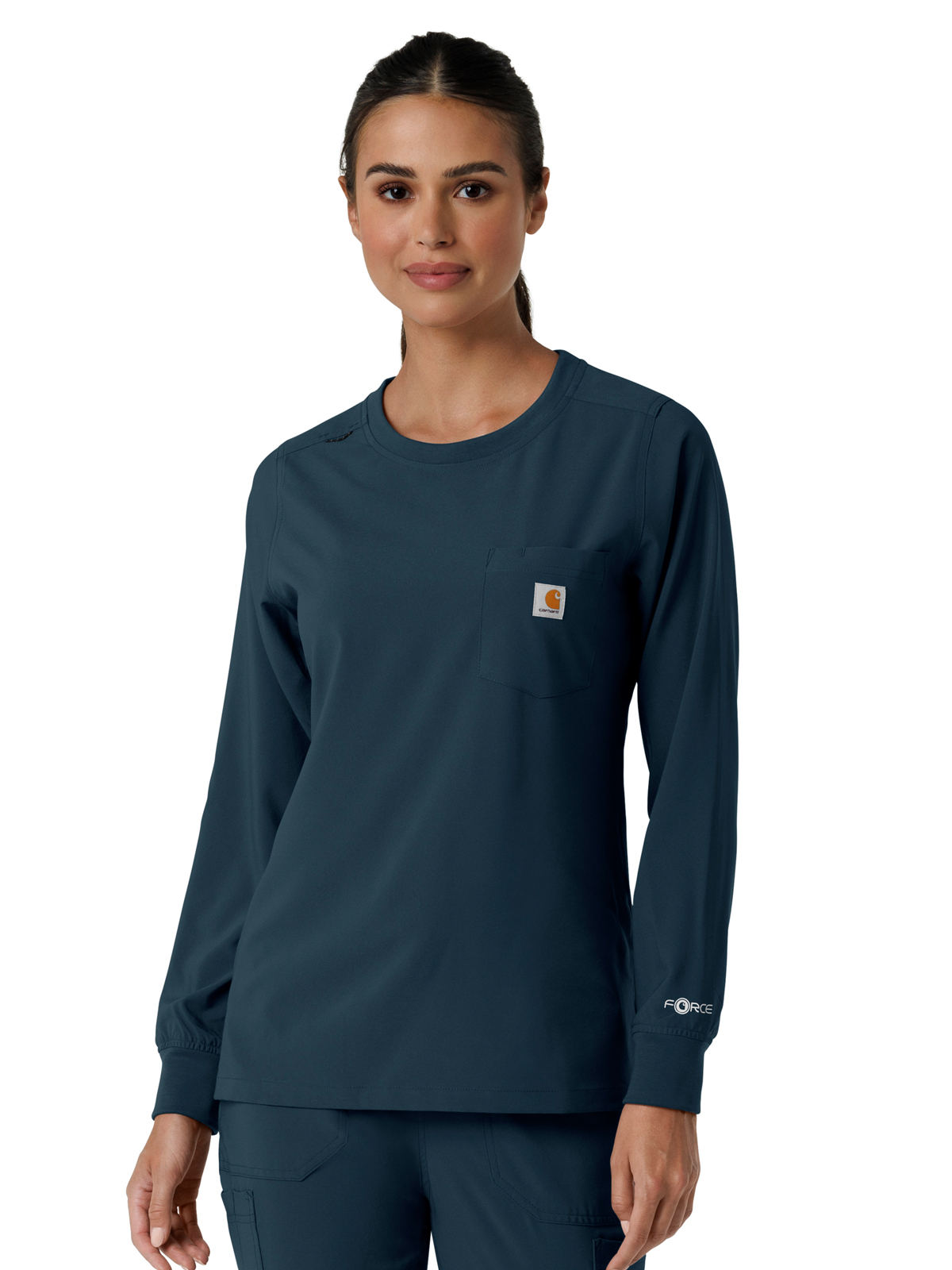 Carhartt Scrubs - Women's One-Pocket Crew Neck Long Sleeve Scrub Top 11