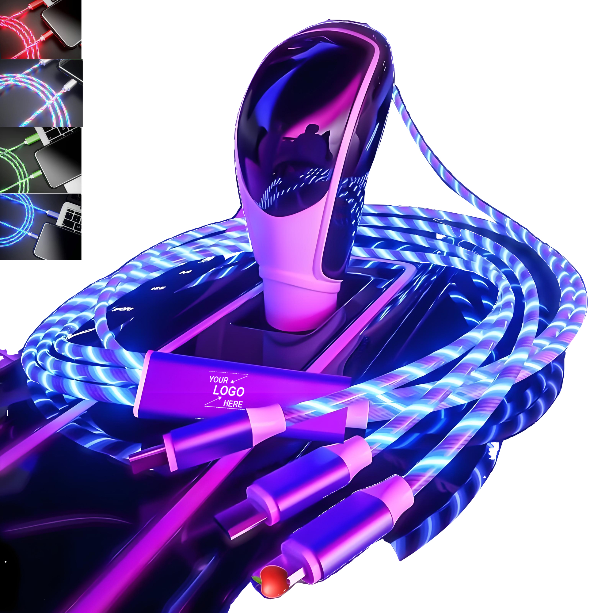 3-in-1 LED Glow Charging Cable with Magical Light Flow 4