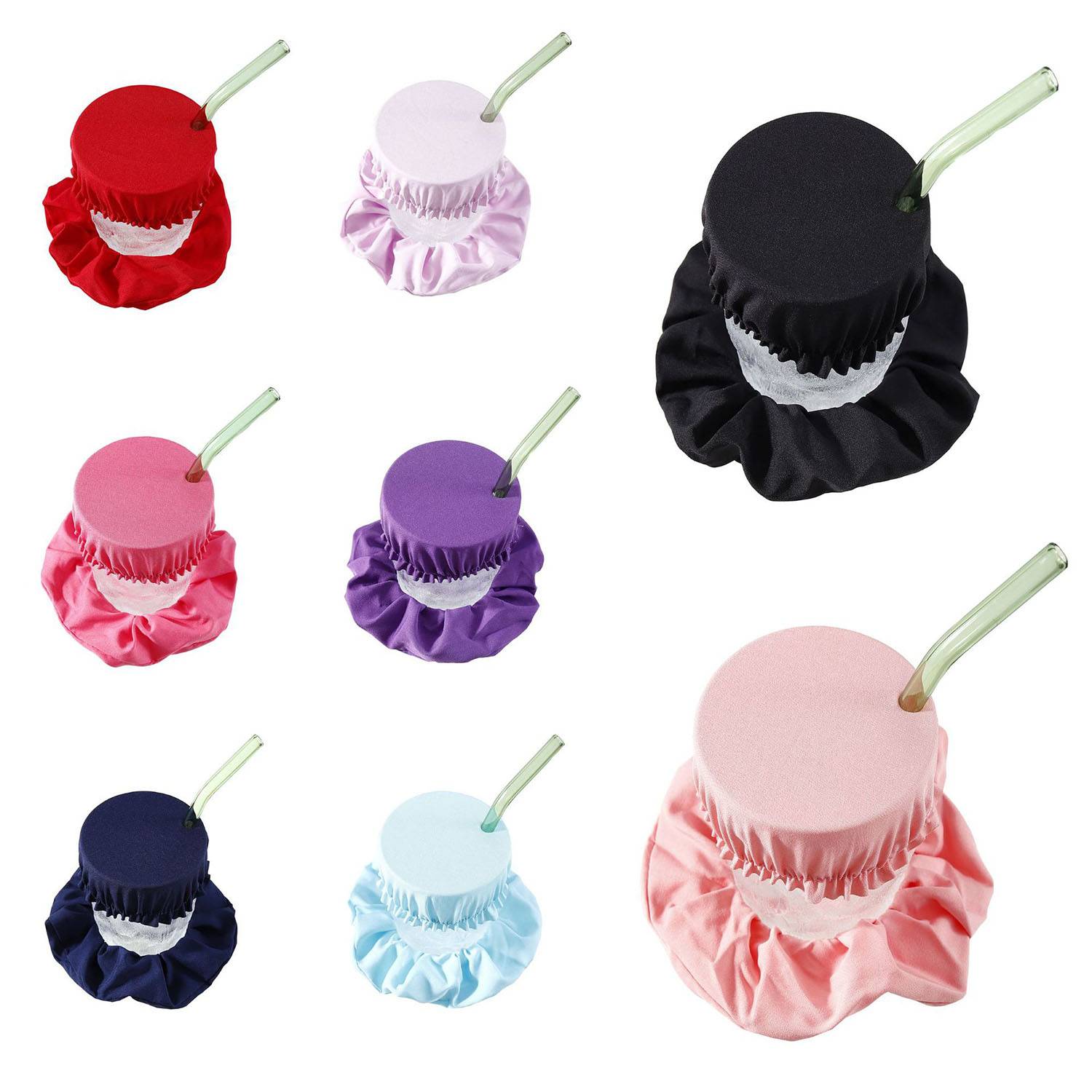 Elastic rubber hair rope scrunchie cup cover set 7