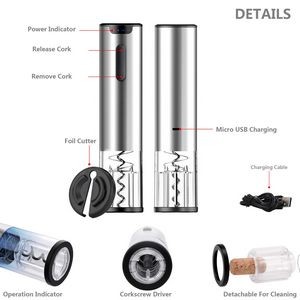 Metal Rechargeable Automatic Electric Wine Opener With Foil Cutter 14