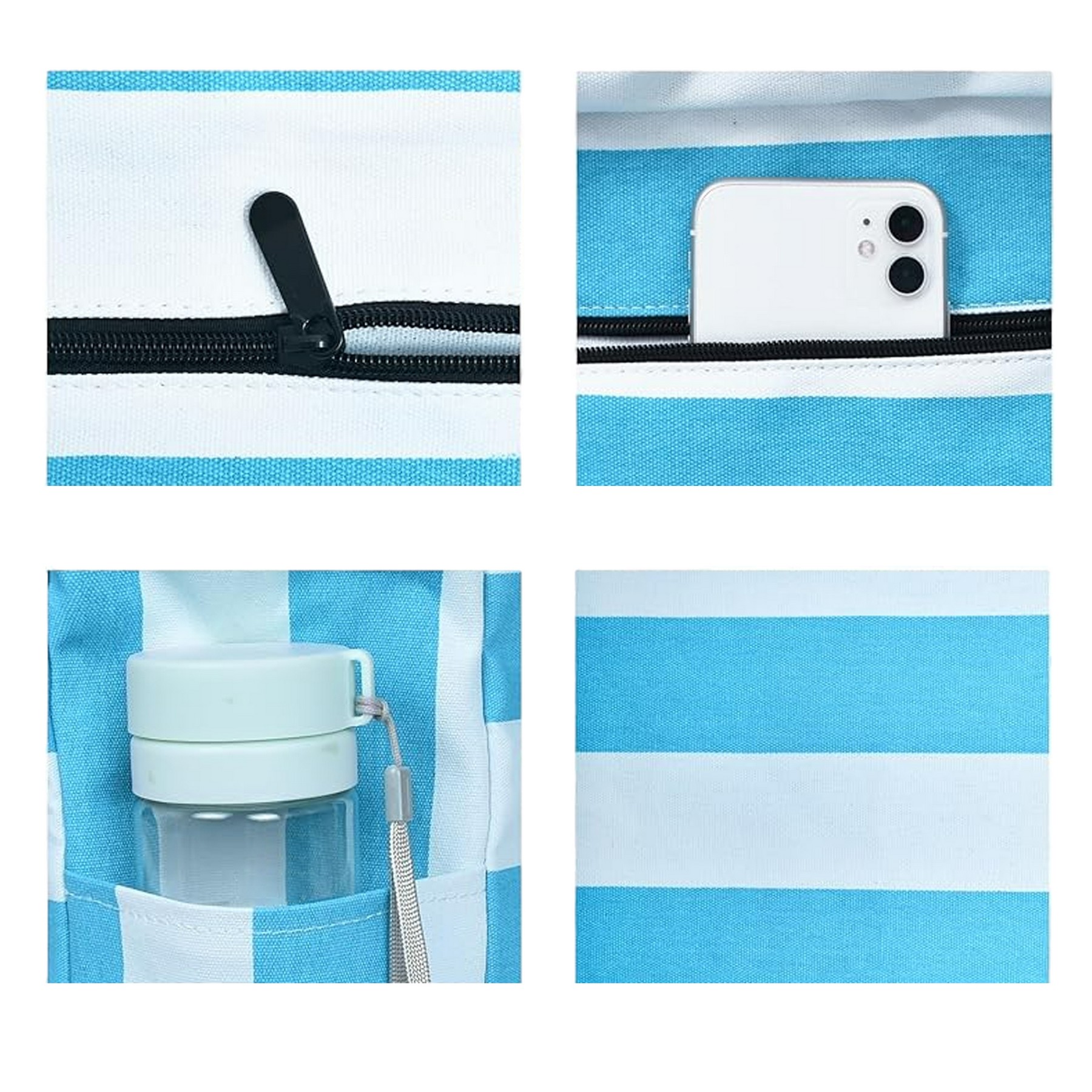 Sandproof Beach Bag with Zip Stripe 2