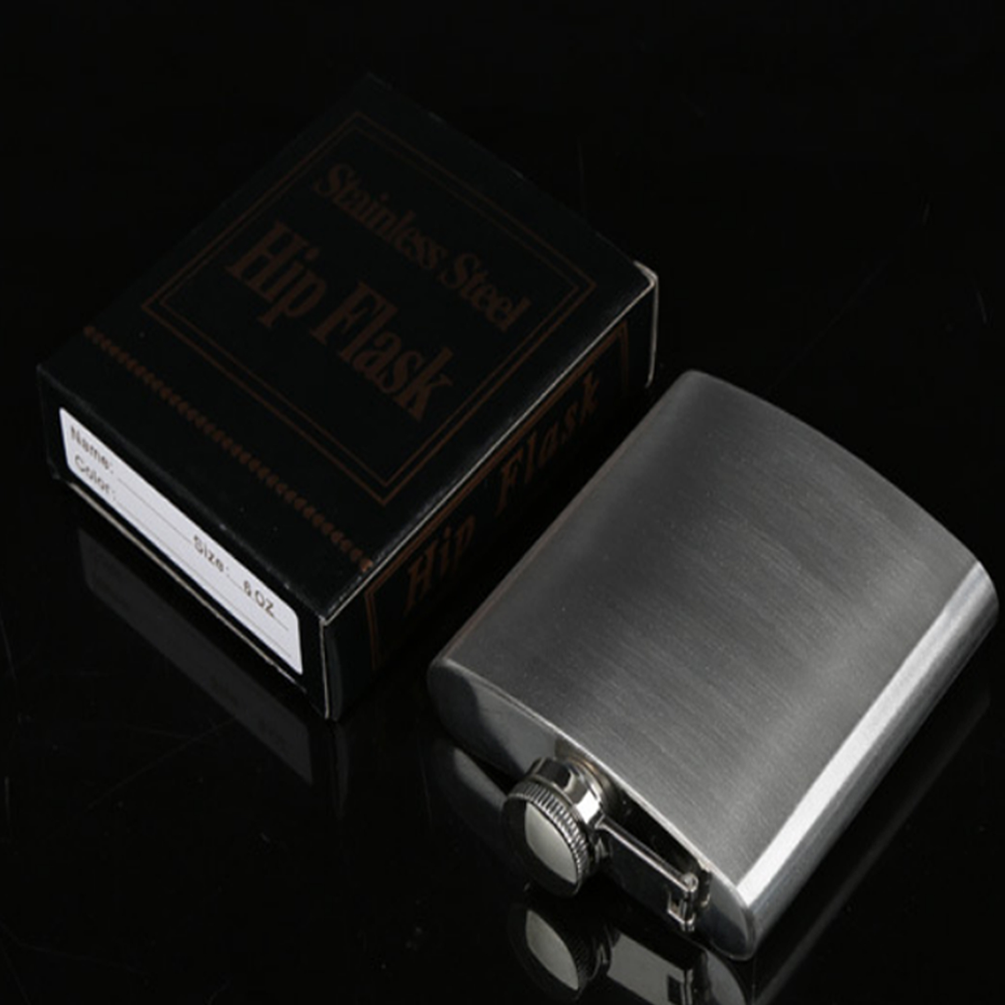 MOQ 20 PCS Sturdy 8 OZ Stainless Steel Hip Flask 3