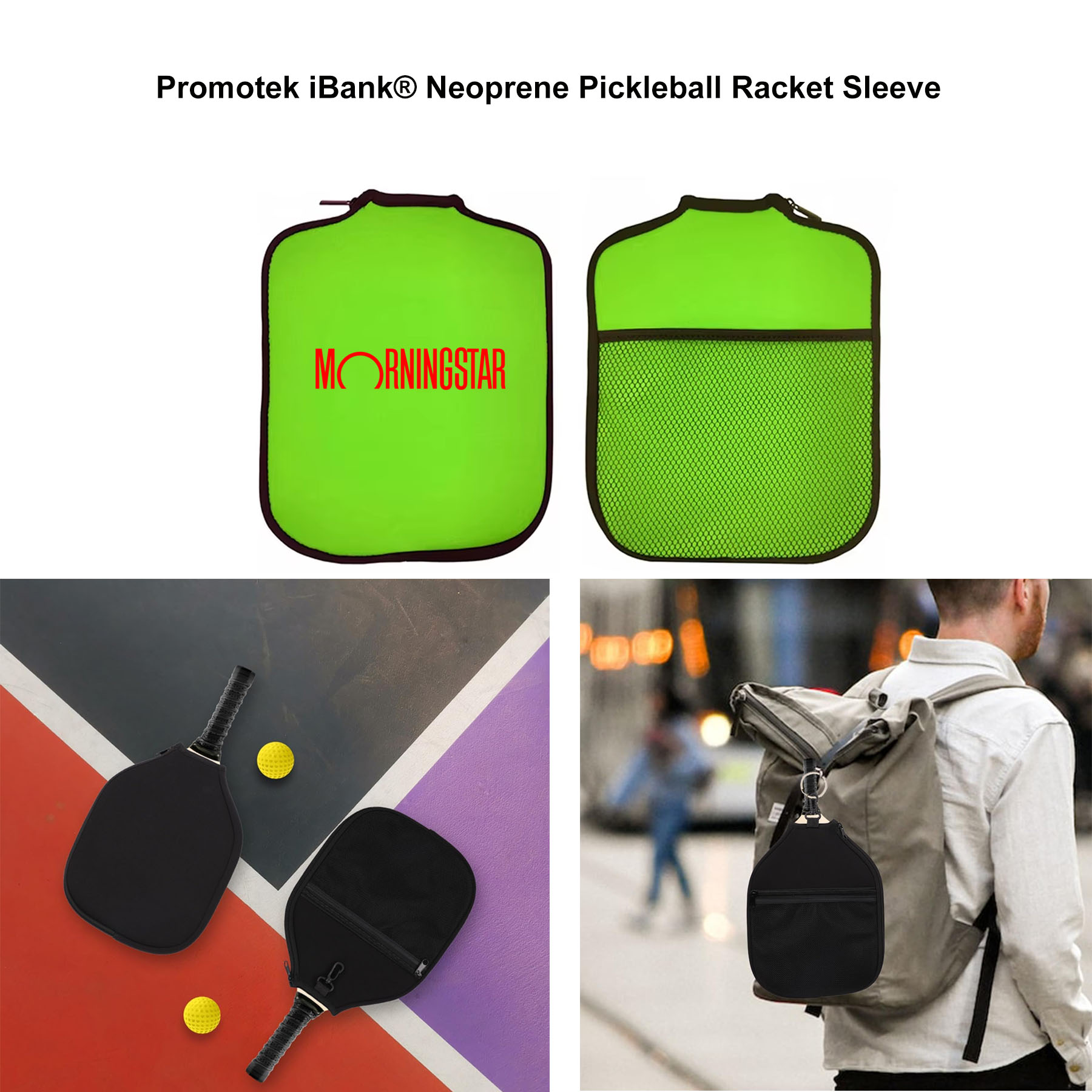 iBank ® Neoprene Case for Pickleball Paddle Racket 1
