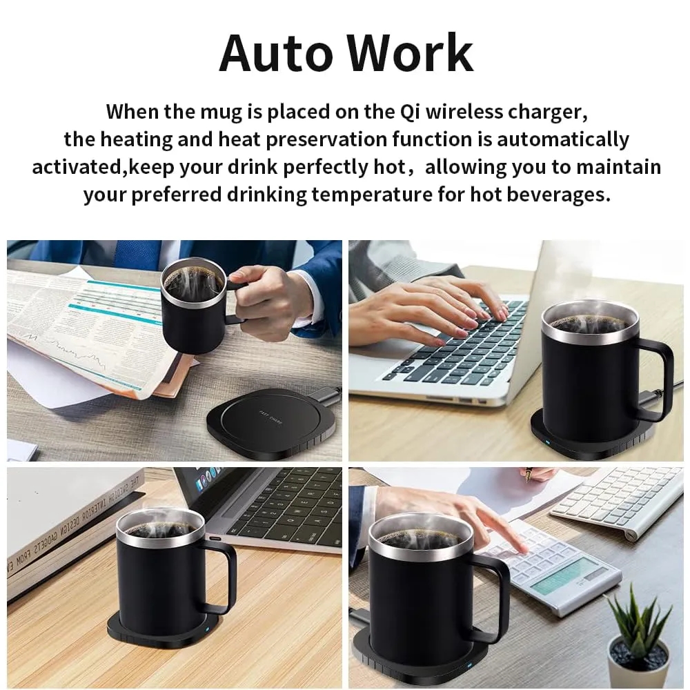 2 in 1 Coffee Mug Warmer Set Wireless Charging 2