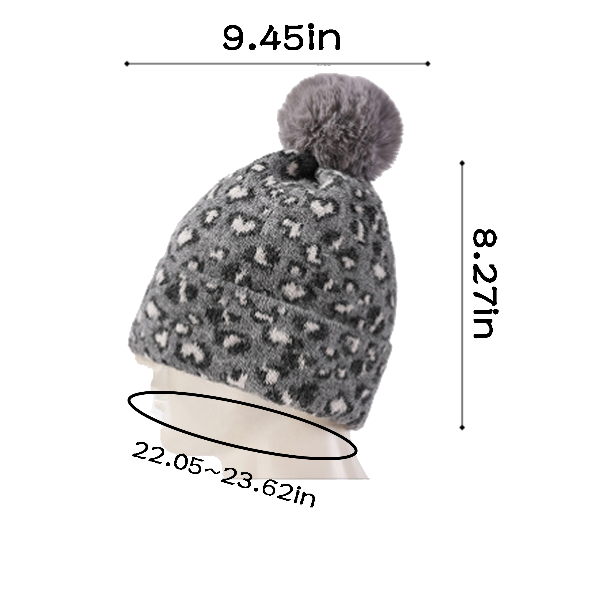MOQ 20 PCS Leopard Print Pom Hat 1