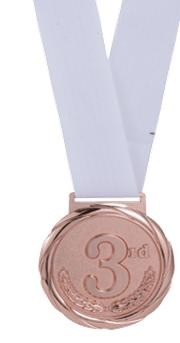 3rd Place Olympic Style Medal with Ribbon 3-1/4" 2