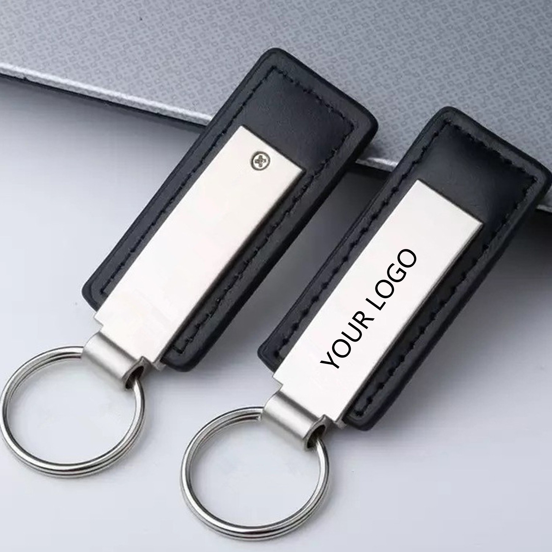 Metal Leather Car Key Pendant