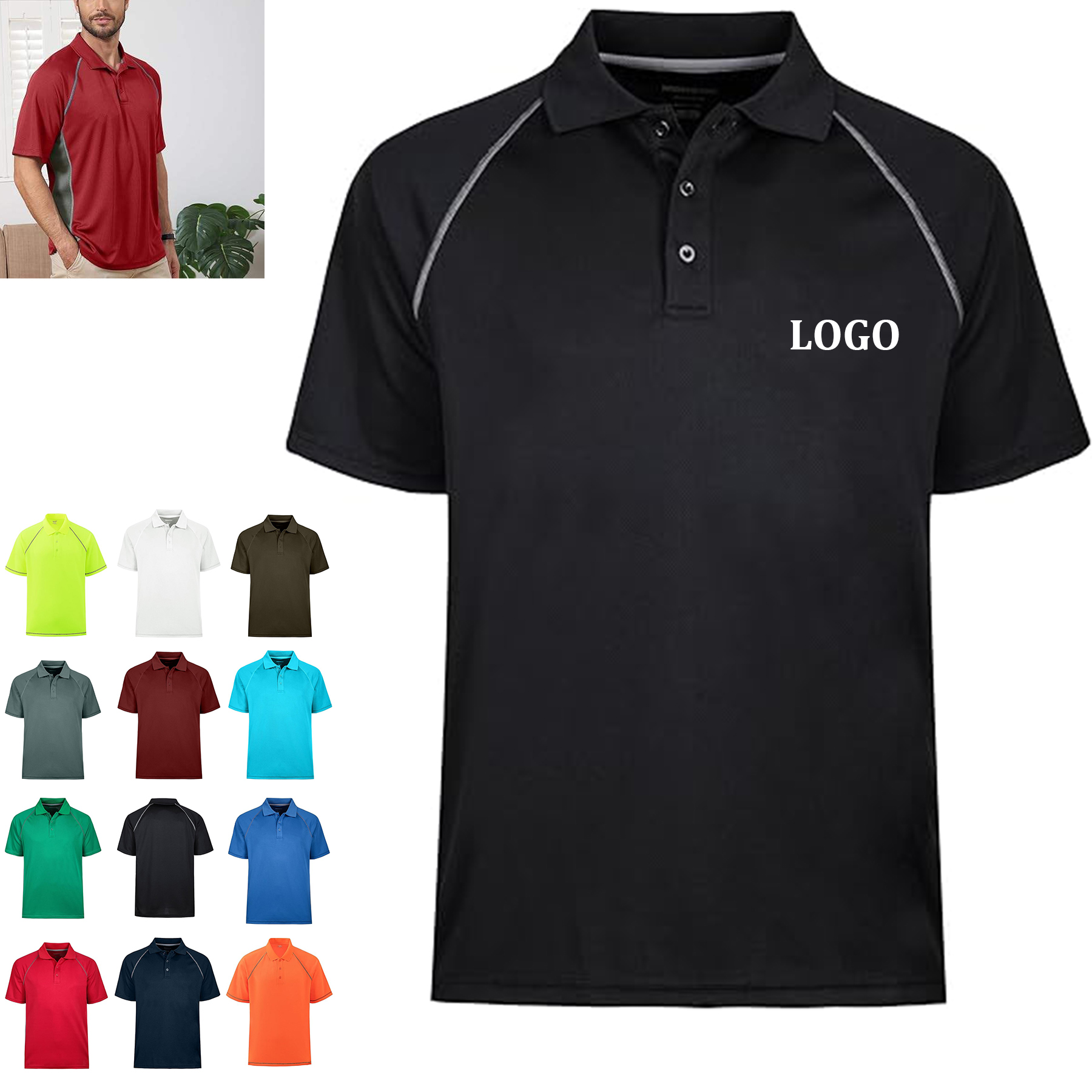 Men's Quick Dry Fit Golf Polo Shirt 12