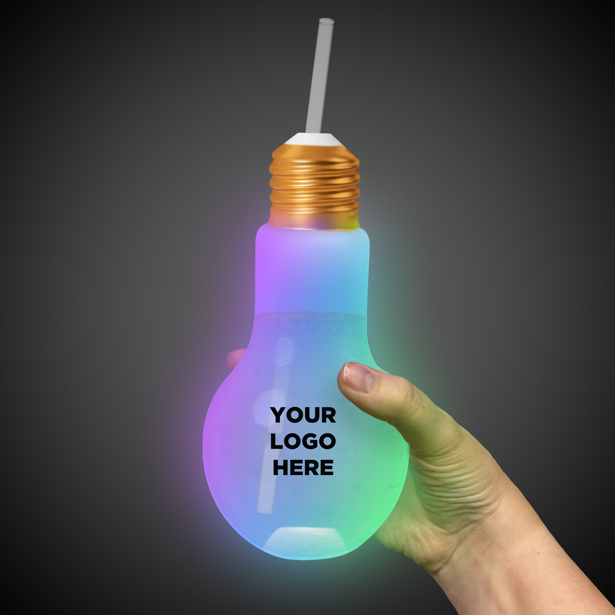 16oz LED Light Bulb Cup with Straw 2