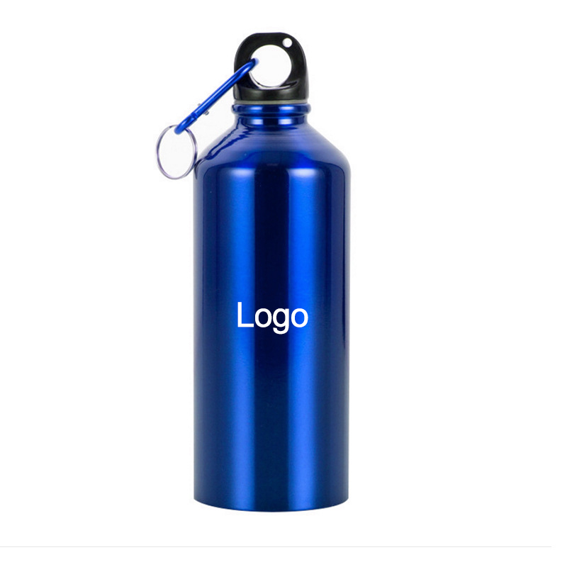 Aluminum Water Bottle With Carabiner, custom water bottle with logo imprint 1