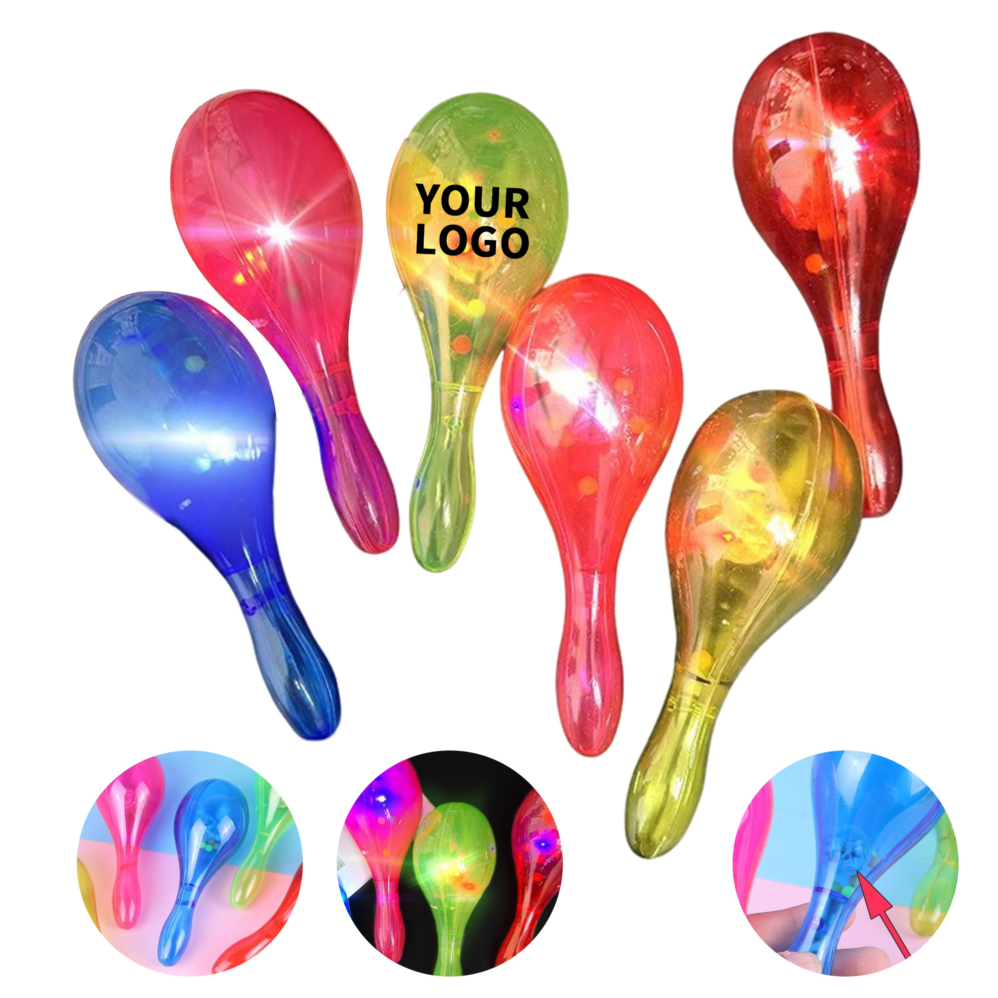 Light Up Glitter Maraca 7" 3
