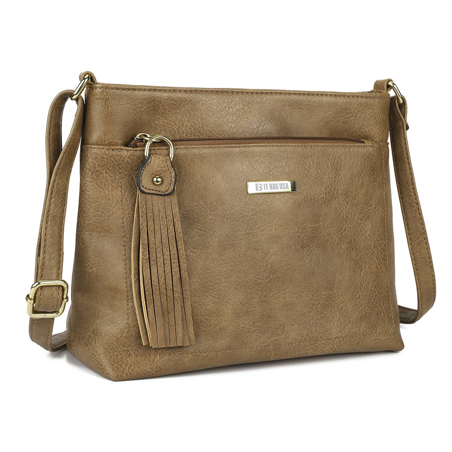 Brown PU Business Commuting Tassels Messenger Bag for Women 6