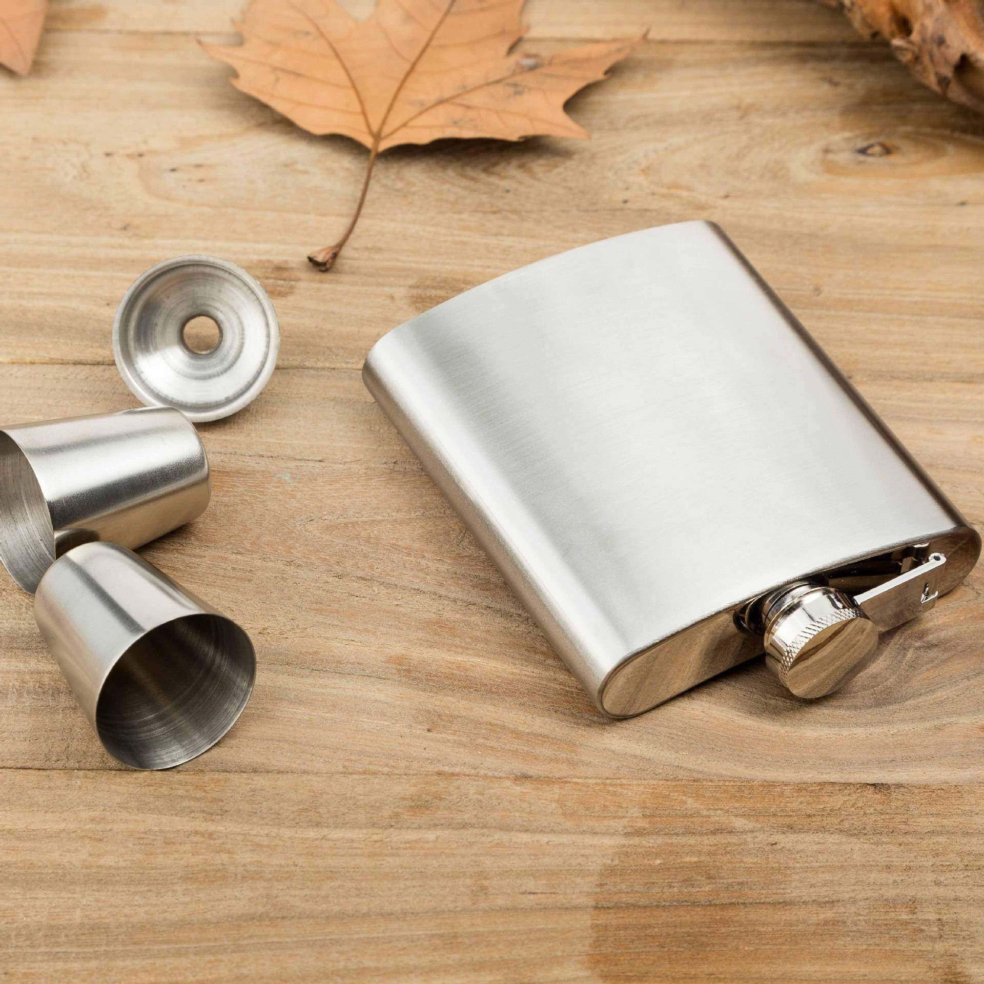 Portable 7oz Stainless Steel Hip Flask Set, custom water bottle with logo imprint 8