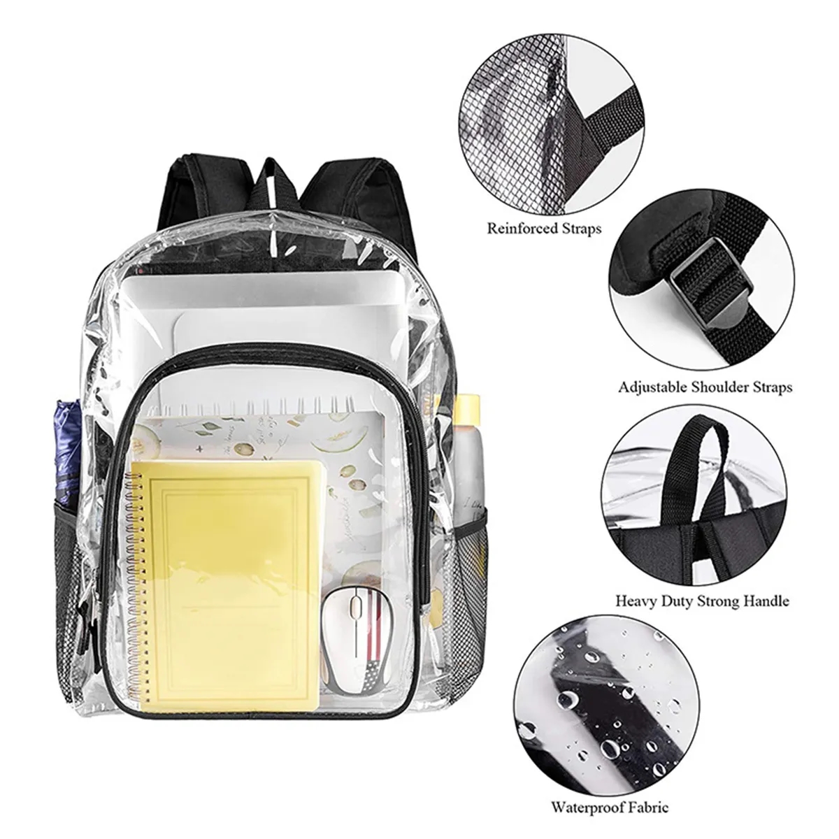Clear Backpack Heavy Duty See Through Bookbag 4