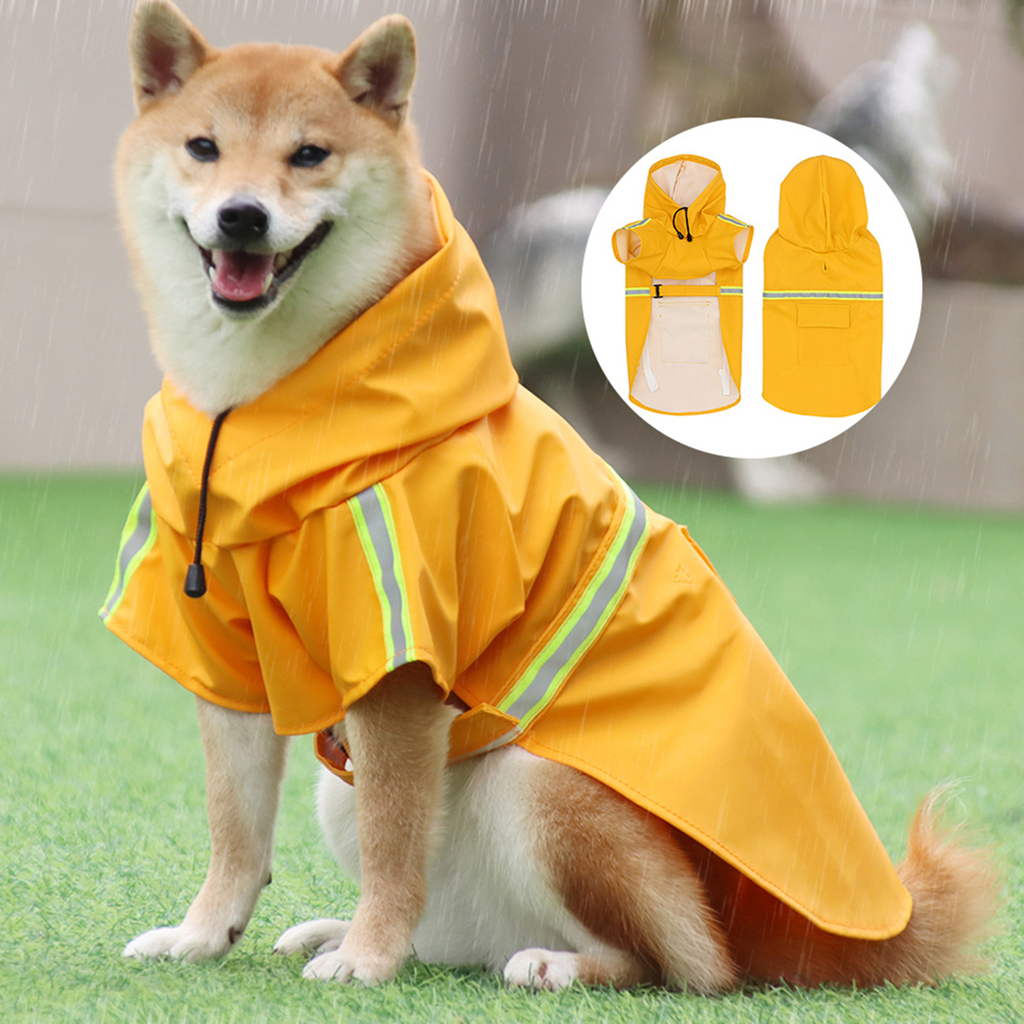 Adjustable Large Dog Raincoat 4