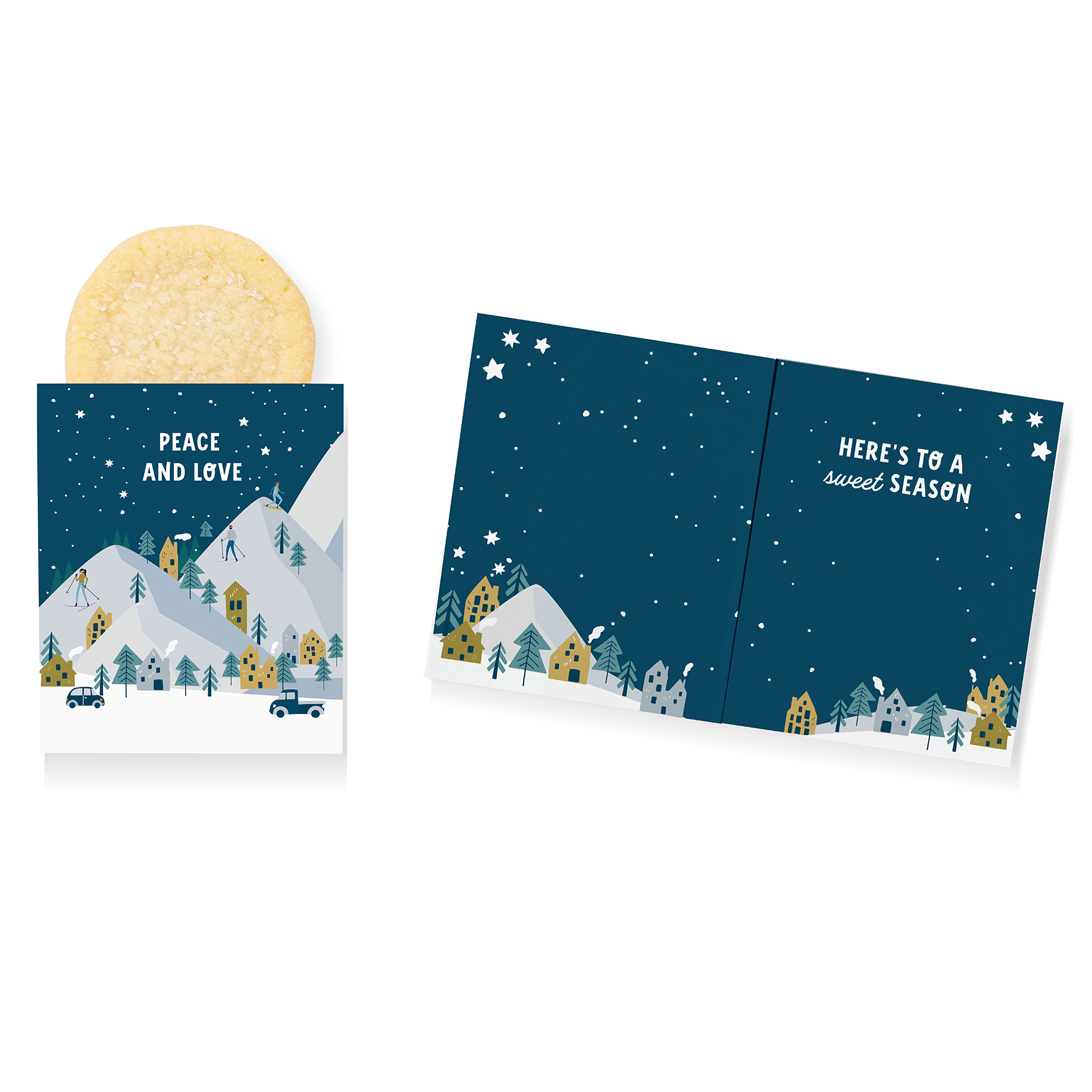 Foil-Stamped Stock Holiday Sentiment Mini Sweeter Card with Single Sugar Cookie 3