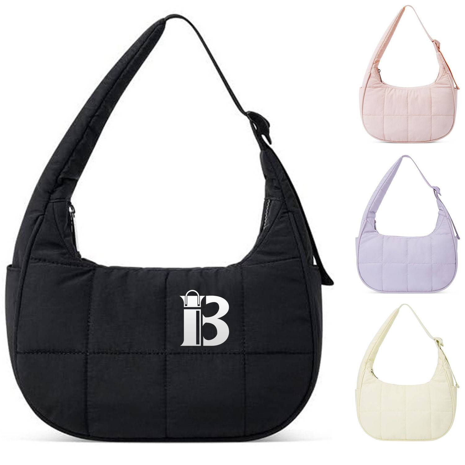 Quilted Puffer Nylon Adjustable Strap Shoulder Bag 3