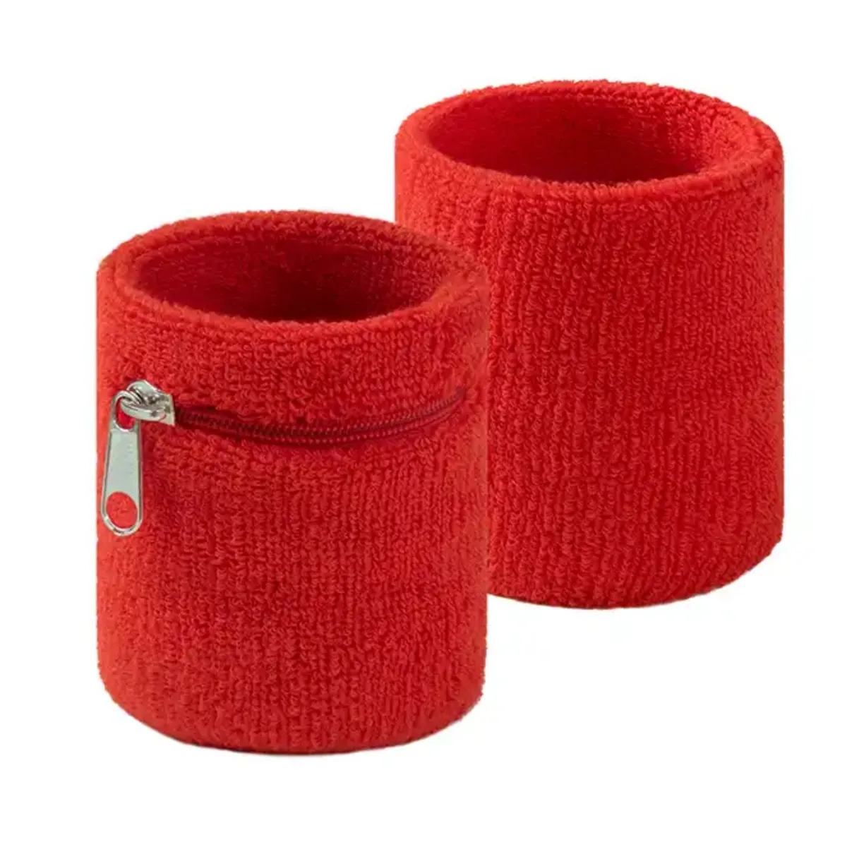 Cotton Sweatband Sport Elastic Wristband With Zipper Pocket 10