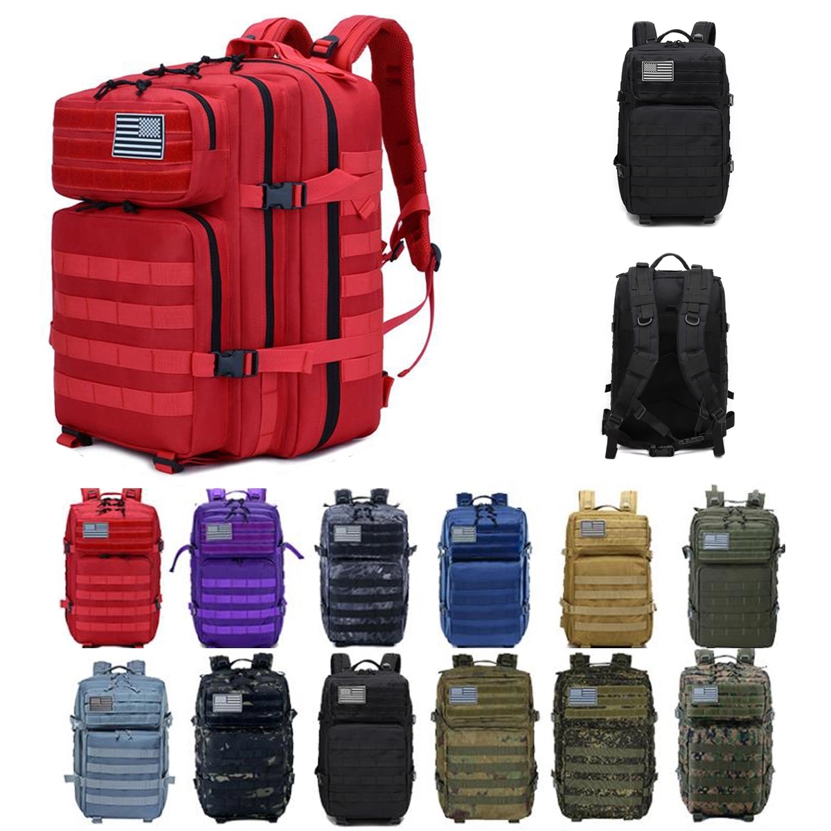 45L Camping Hiking Backpack Waterproof Traveling Daypack 6