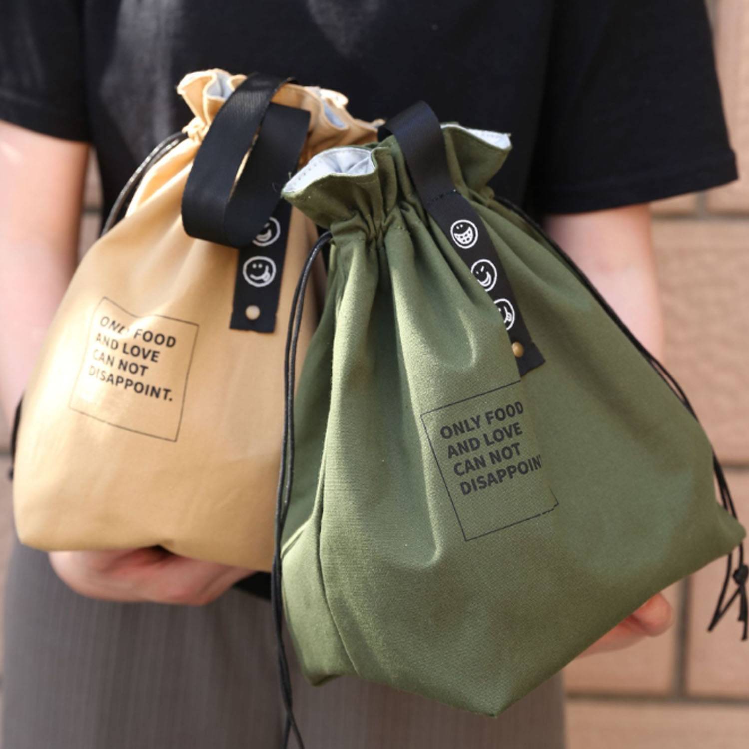 Drawstring Cotton Lunch Bag 2