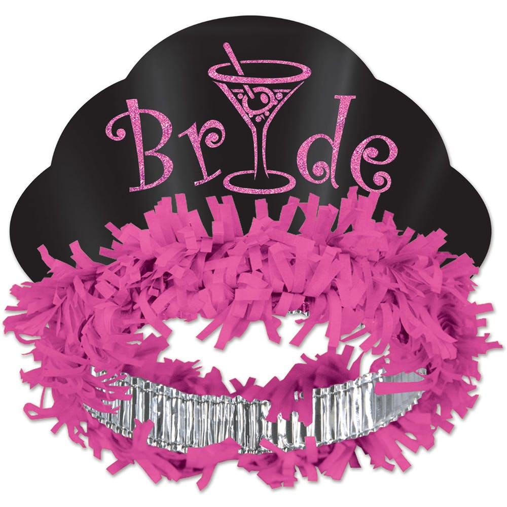 Glittered Bride Tiaras - Pink & Black 2