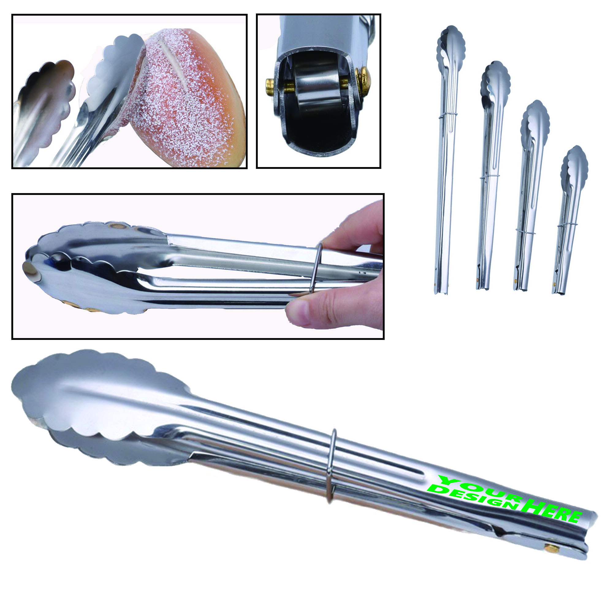 BBQ Grilling Stainless Steel Food Tongs 2