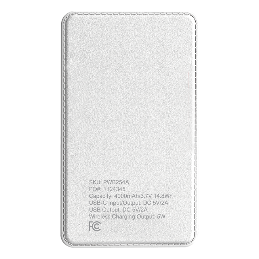 4000mAh Wireless Power Bank 4000mAh with Type C 5