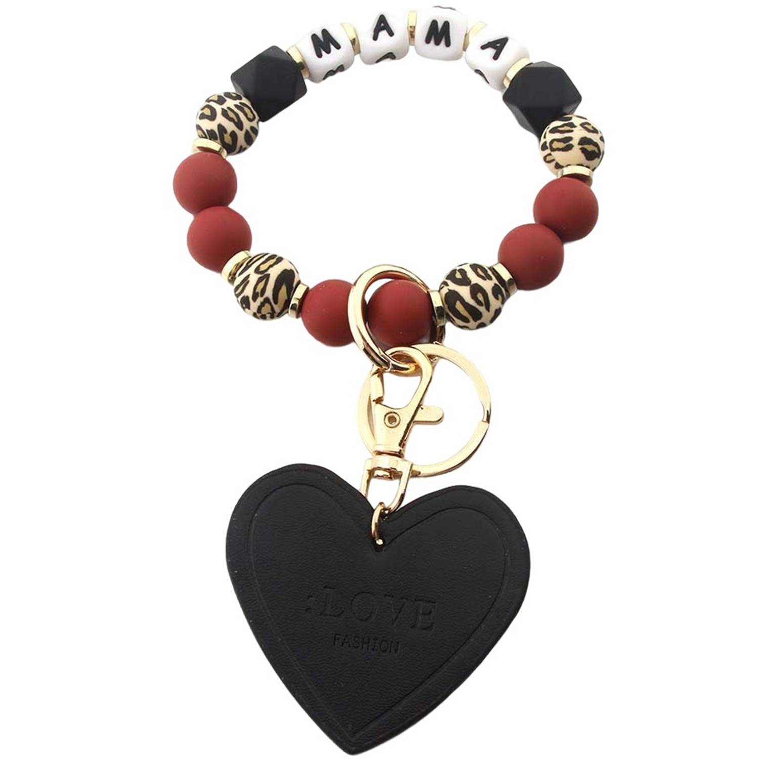 Silicone Beaded Bracelet Keychain 5