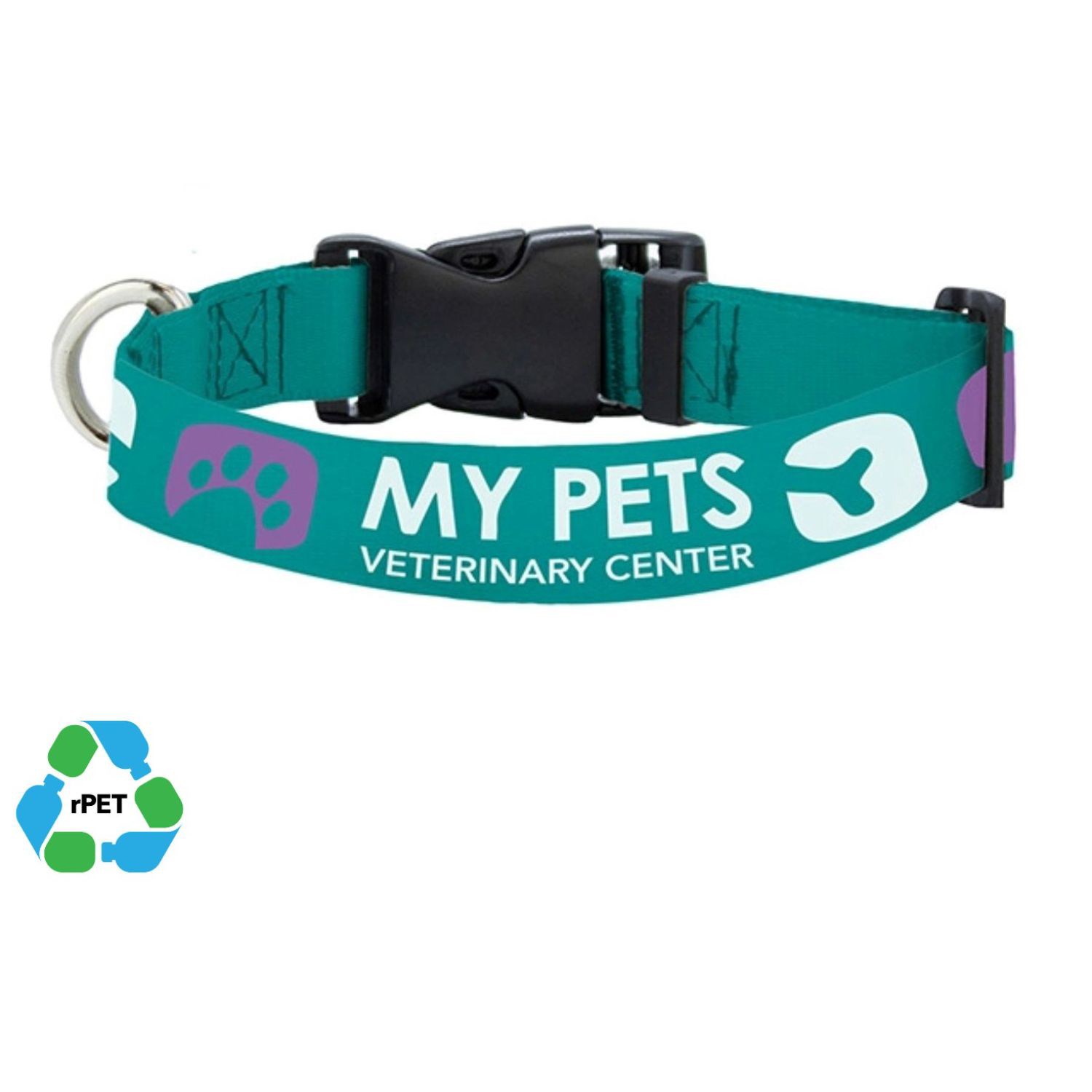 5/8"W x 12"L Eco-friendly rPET Polyester Pet Collar w/ Buckle Release