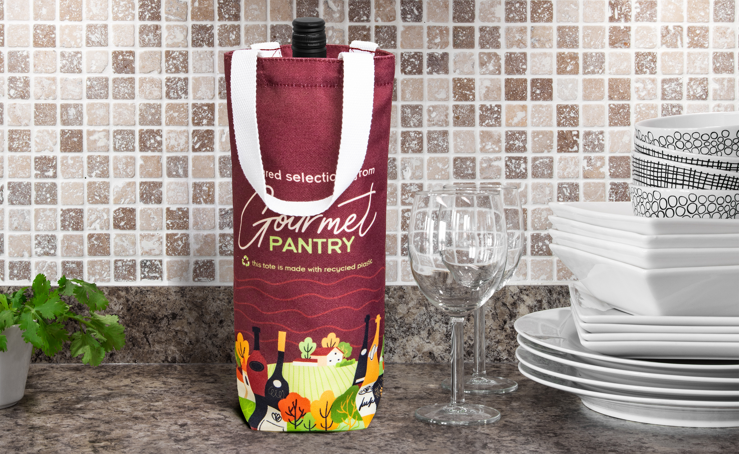 Recycled Canvas Wine Tote