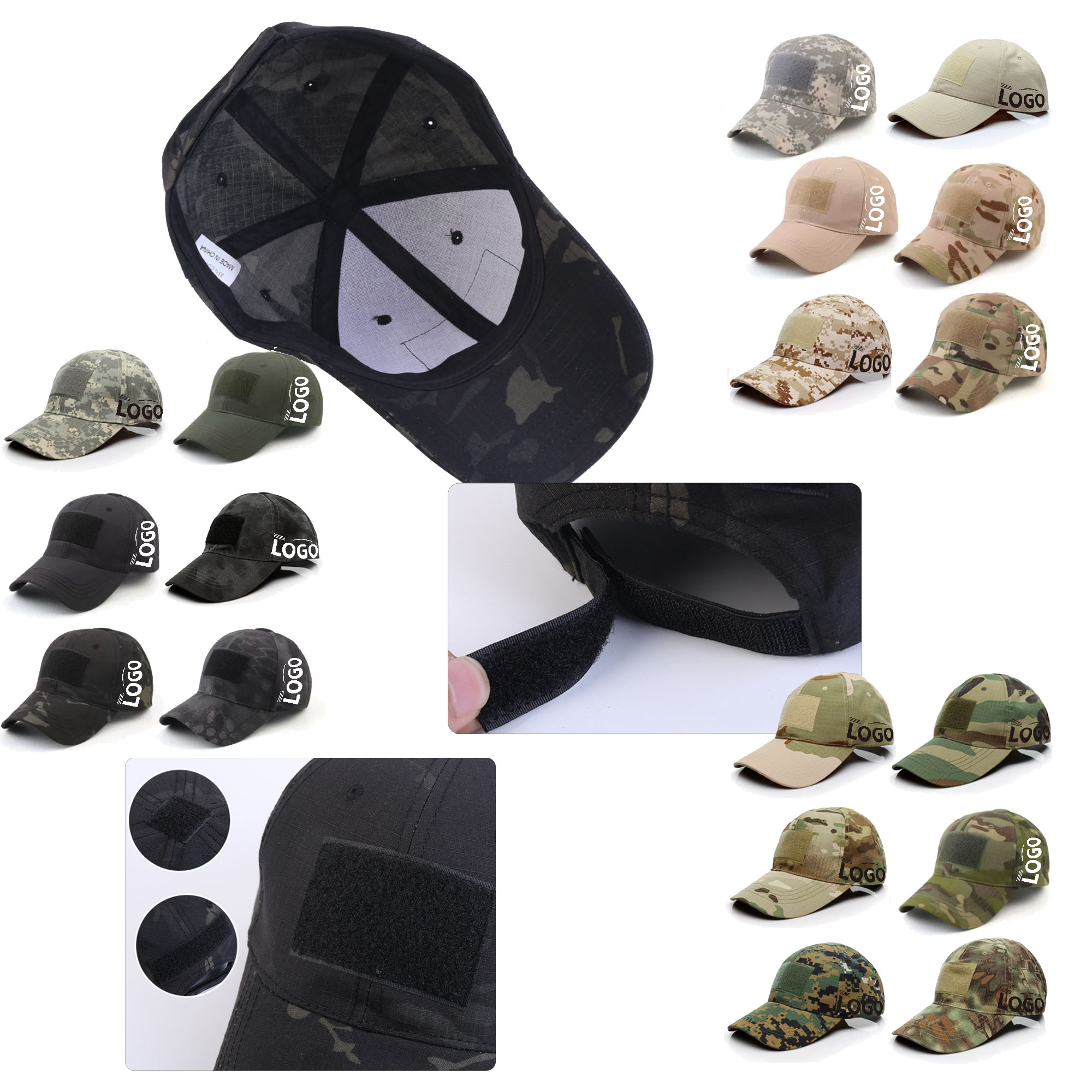 MOQ 2000 Customized Logo Camouflage Baseball Cap 1