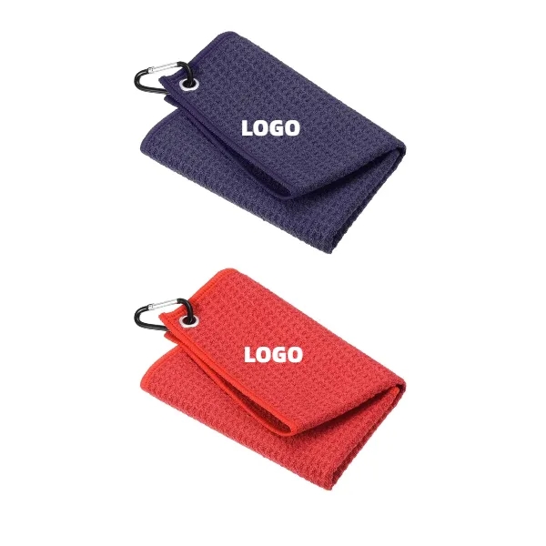 Convenient Microfiber Waffle Pattern Golf Towel 5