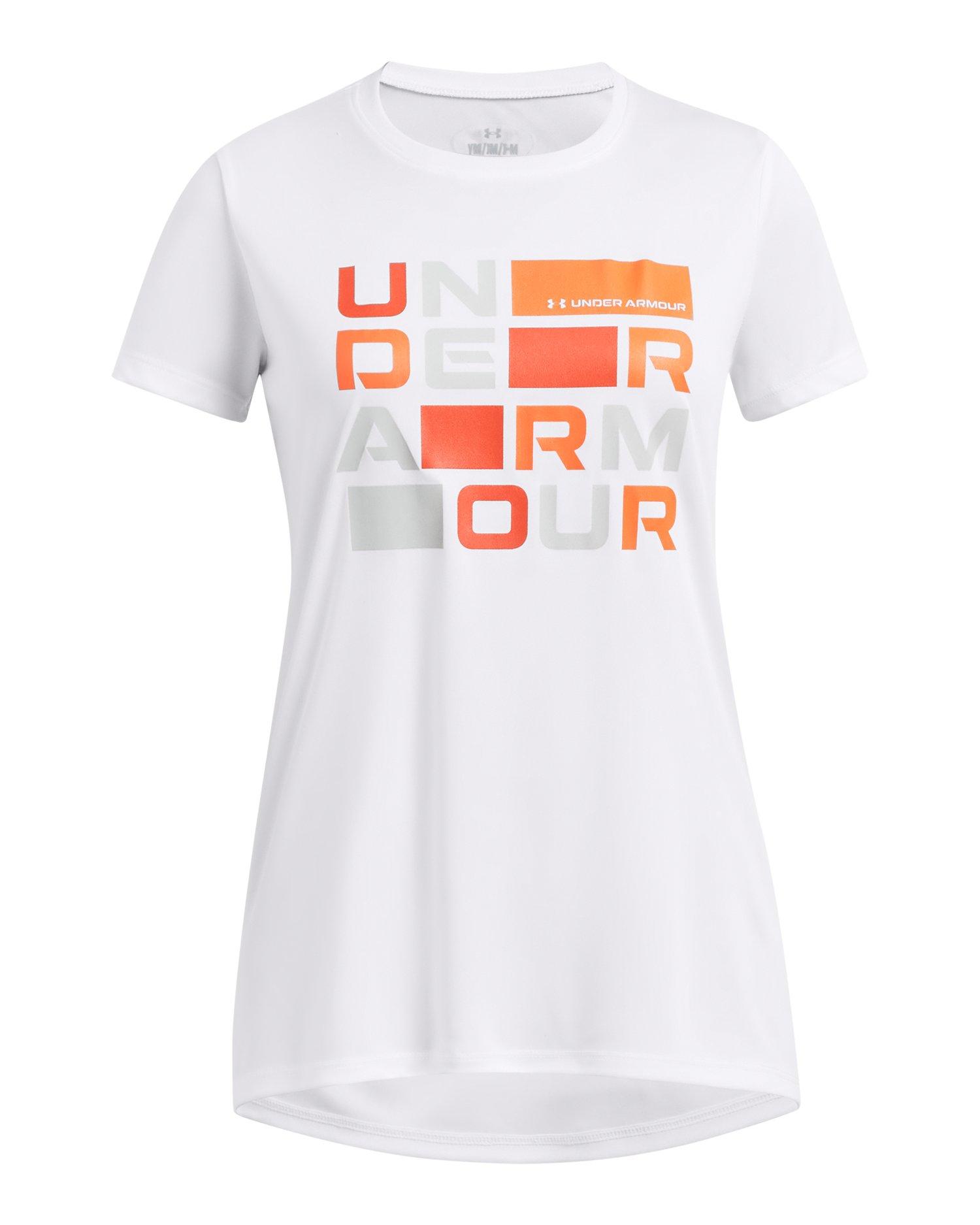 UA Tech Block Logo Girls' Short Sleeve 5