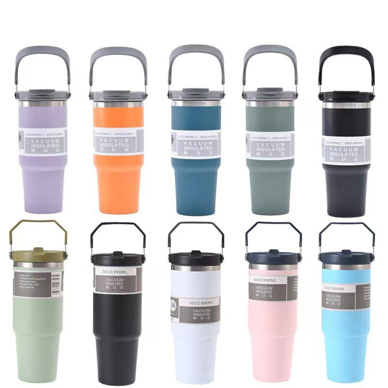 30oz Water Bottle with Handle and Straw Lid 2