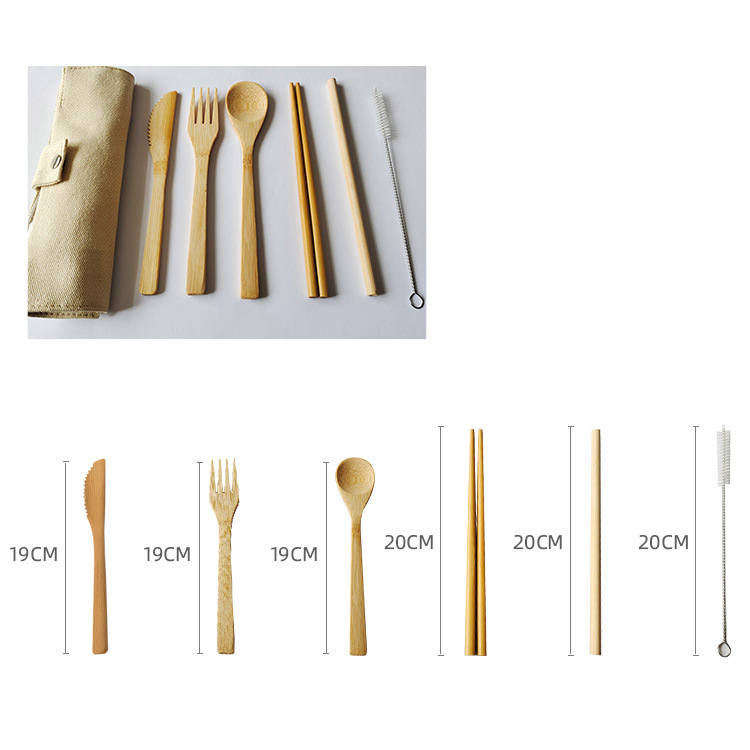 6 Piece Bamboo Utensil Set 3