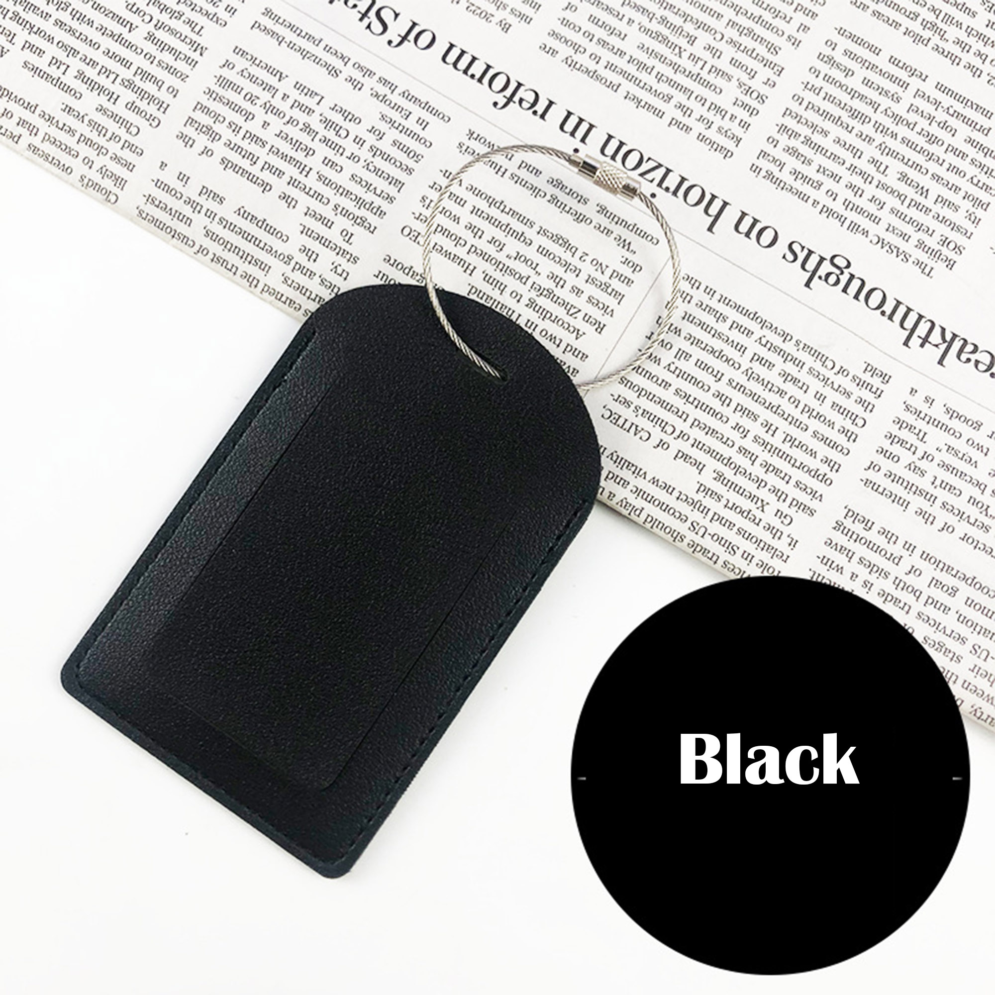 PU Leather Luggage Tags with Metal Loop 7